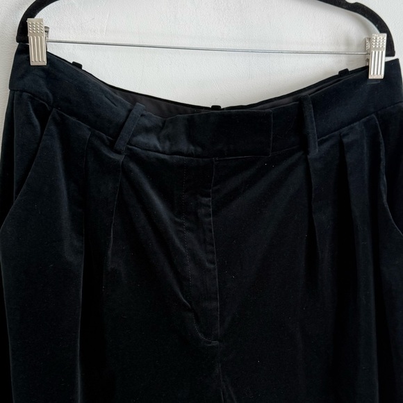 Banana Republic Green Velour Pleated Wide Leg High Waisted Trousers - Picture 5 of 8